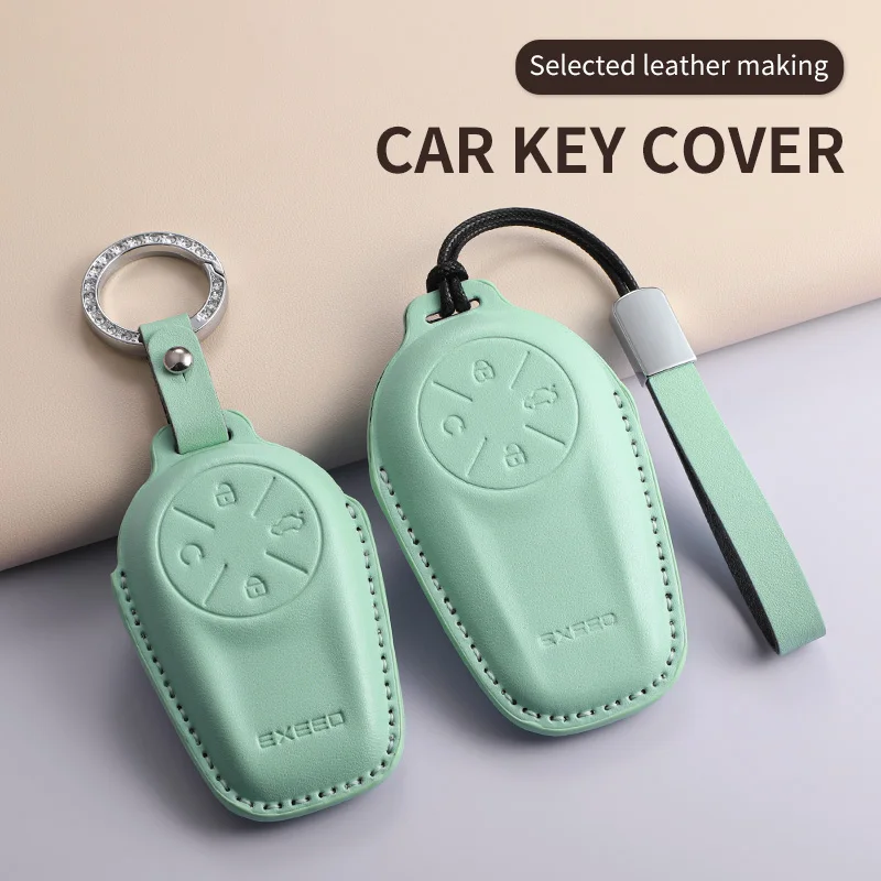 For Chery EXEED ET TXL Starway VX Starlightrun C-DM Car Keychain Protection Case PU Car Remote Case Cover Shell Fashion Keychain