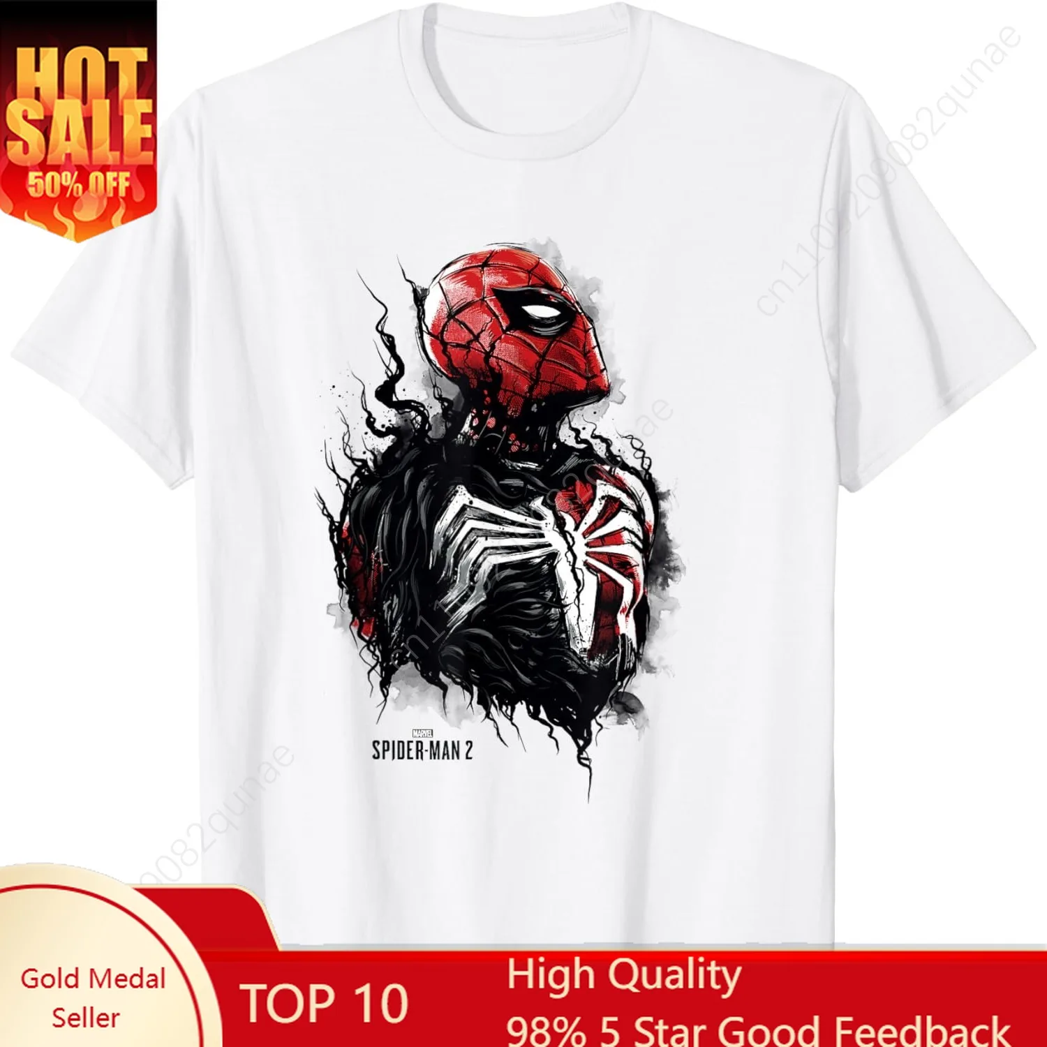 

Marvel Spider Man and Venom Shirt Mens Trendy Short Sleeve Shirt Super Hero Stylish Printed Cotton Durable Tee