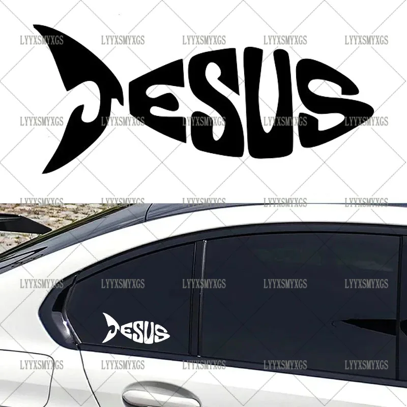 

Self-Adhesive Custom Jesus Fish Car Stickers Waterproof Sunscreen Vinyl Decal PVC wholesale Car Accessories