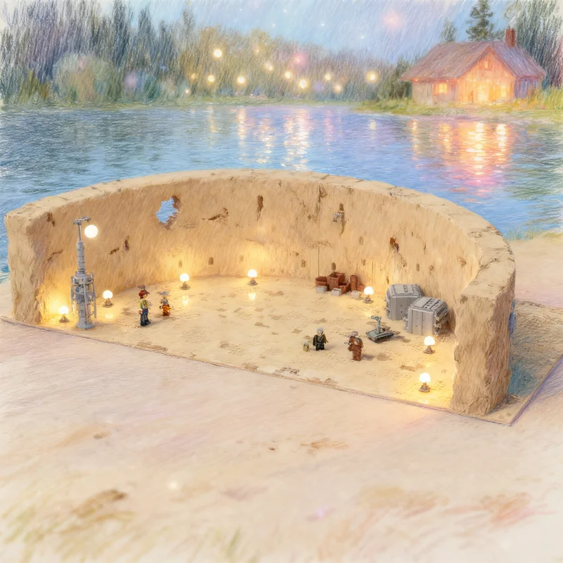 

6754pcs MOC SW Hangar 3 5 On Mos Eisley Star Battle Model Building Blocks Architecture Toys Christmas Gifts Education Kids Toy