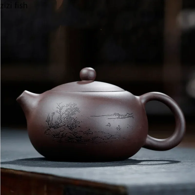 

Для Yixing Lila Ton Teekanne 420 мл Teekanne Tee Wasserkocher Tee Maker Kaffee Tisch Tee, Der Werkzeug Teegeschirr Handgemac