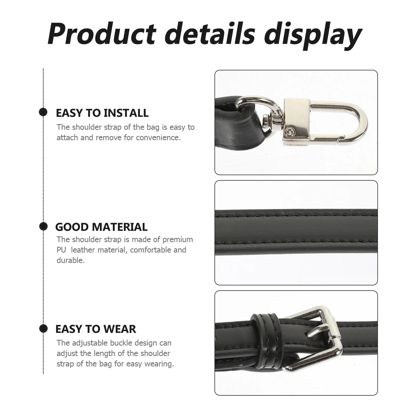 حزام كتف بديل قابل للتعديل من البولي يوريثان، حزام محفظة كروس لحقيبة اليد، ملحقات حقيبة اليد، حزام حقيبة يد كروس #2