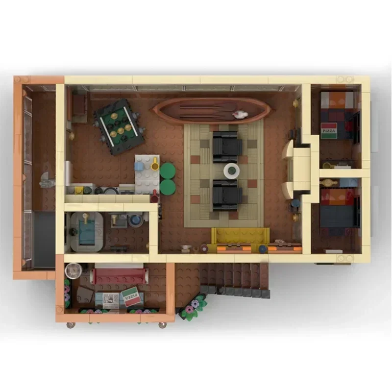 مدينة شارع عرض Moc بنة وحدات الأصدقاء والشقق الكبيرة نموذج التكنولوجيا لعبة تجميع الطوب لهدية العطلة
