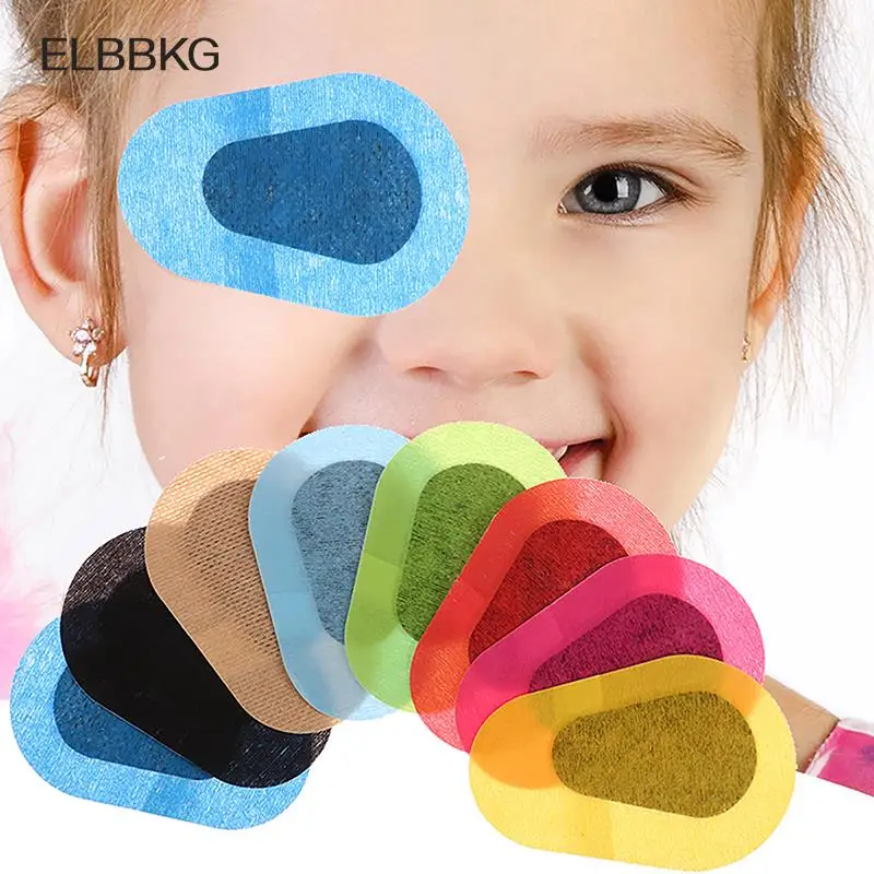 10Pcs Cute Adhesive Eye Patches Amblyopia Shading Eye Patches Strabismus Children Correction Protect Eyesight Sterile Eye Pad