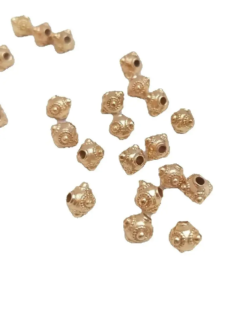 

14K Gold Package 5.5mm Vintage Four Corner Loose Bead Dragonfly Eye Separated Bead DIY Bracelet Earrings Headgear Accessories