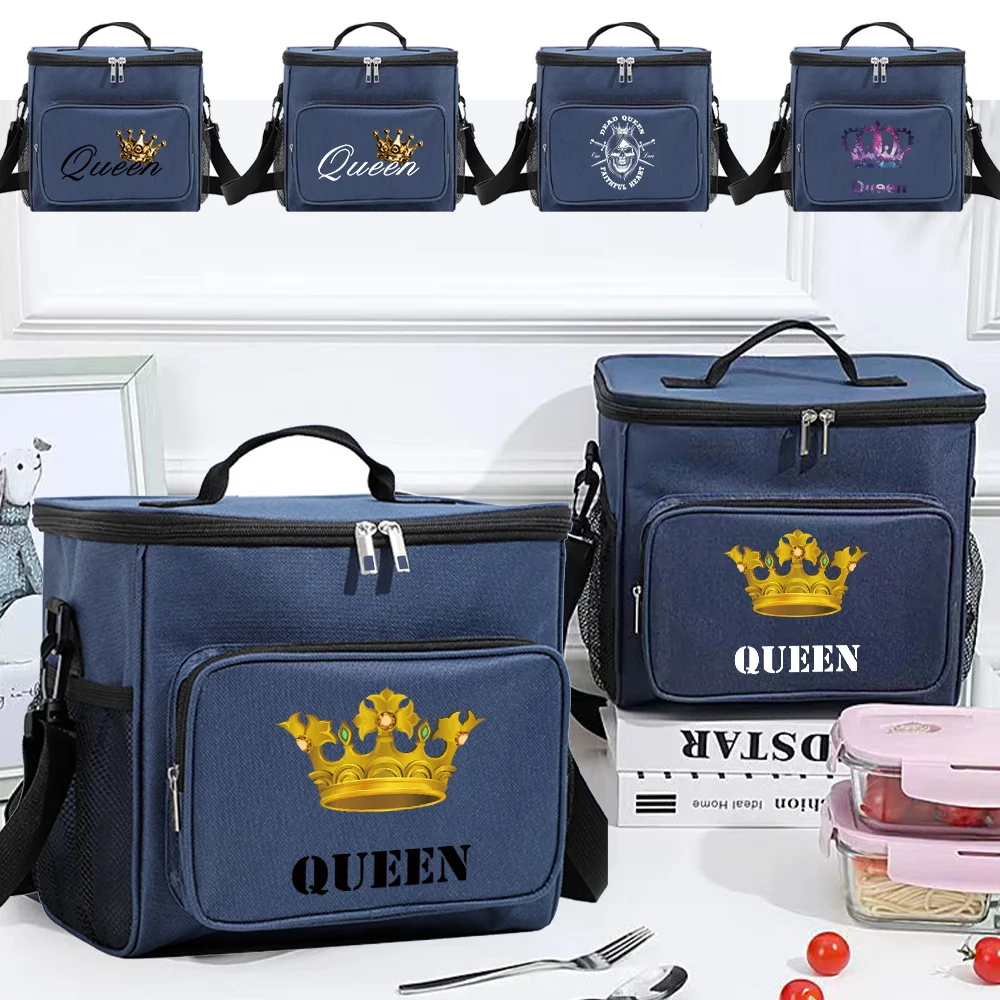 

In Stock! Lunch Cooler Box for Teenagers Blue Color Aesthetic and Insulated for Organized Food Storage Printing Queen Series