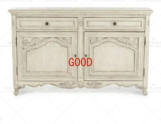 خزانة جانبية لتناول الطعام من الخشب الصلب باللون الأبيض الريفي الأمريكي، وخزانة المدخل، وخزانة الأحذية