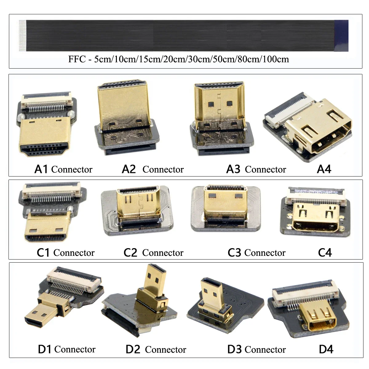 HDMI-compatible FPV HDMI Flat Ribbon Cable UP/Down Angle 90 Degree Flexible 20pin Plug HDMI Raspberry Pi 4