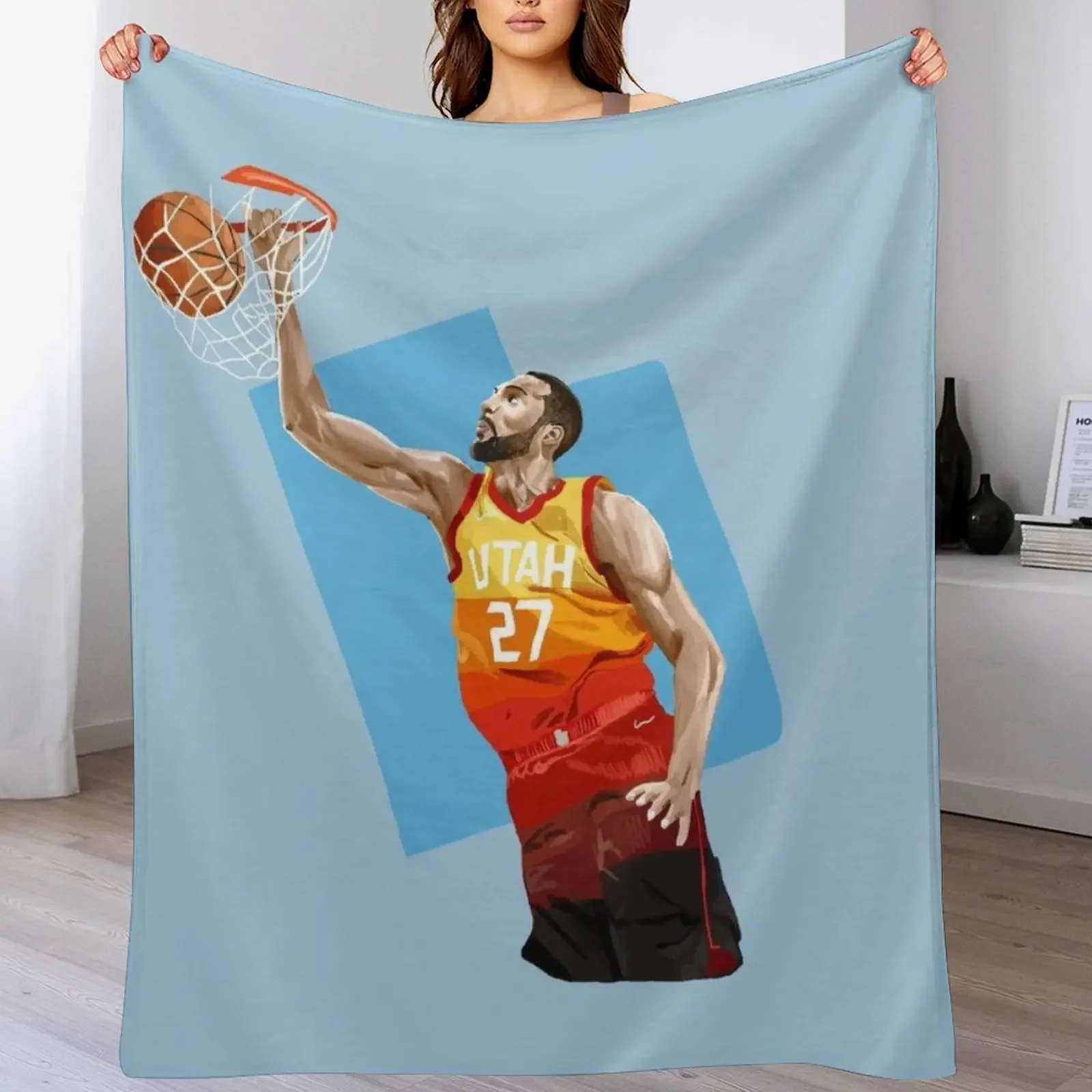 

Rudy Gobert Throw Blanket blankets and throws Soft Big Hairys Decoratives Blankets