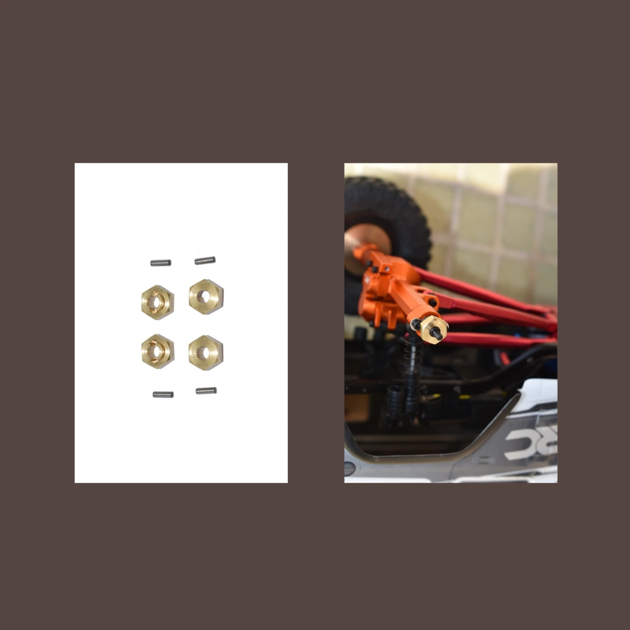 

GPM Brass Hex Adapters 3mm Thick For AXIAL 1/24 SCX24 Deadbolt Jeep Wrangler Jlu