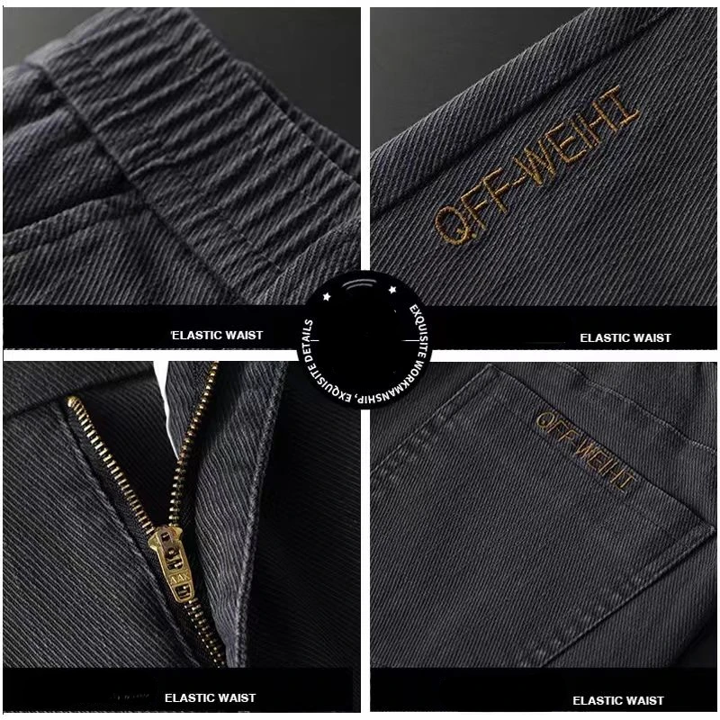 Fleece Jeans Autumn Winter Men Pants High Waist High Quality Cotton Brand Denim Trouser Warm Stretch Thick Black Gray Pants New