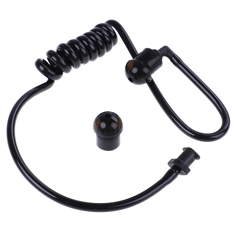 Black Color Replacement Coil Acoustic Air Tube Earplug For Radio Earpiece Headset