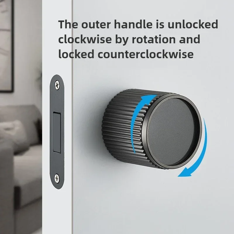 New Round Door Lock, Bedroom Magnetic Suction, Silent Room, Spherical Door Handle, Household Minimalist Interior Wooden Door Loc