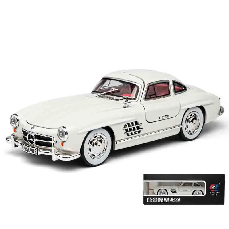 

1/24 Benzs 300SL Alloy Car Model Diecasts Metal Toy Classic Vehicles Car Model Simulation Sound Light Collection Childrens Gifts