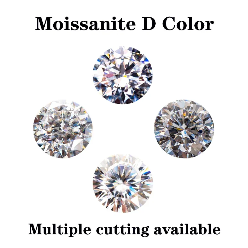 Moissanite Round Shape Special Cutting D Color Vvs1 Multiple Cutting Available DIY Charms Jewelry Making Materials Certificate