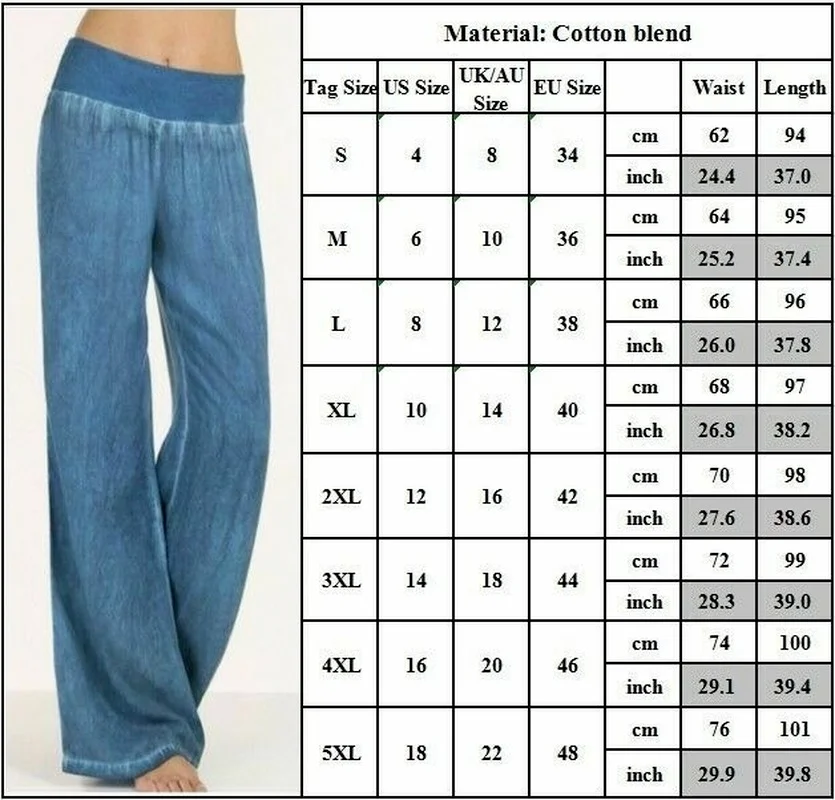 Long Paragraph Palazzo Jeans Casual Pants New Autumn & Winter Women\'s Wide-leg Pants Casual Loose Yoga