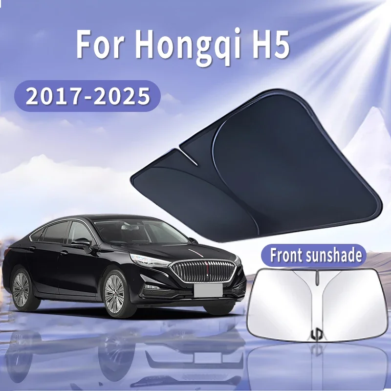 Foldable Car Sun Visor For Hongqi H5 2017~2025 2022 Front Windshield Sunshade Heat Insulation Summer Cooling Auto Accessories