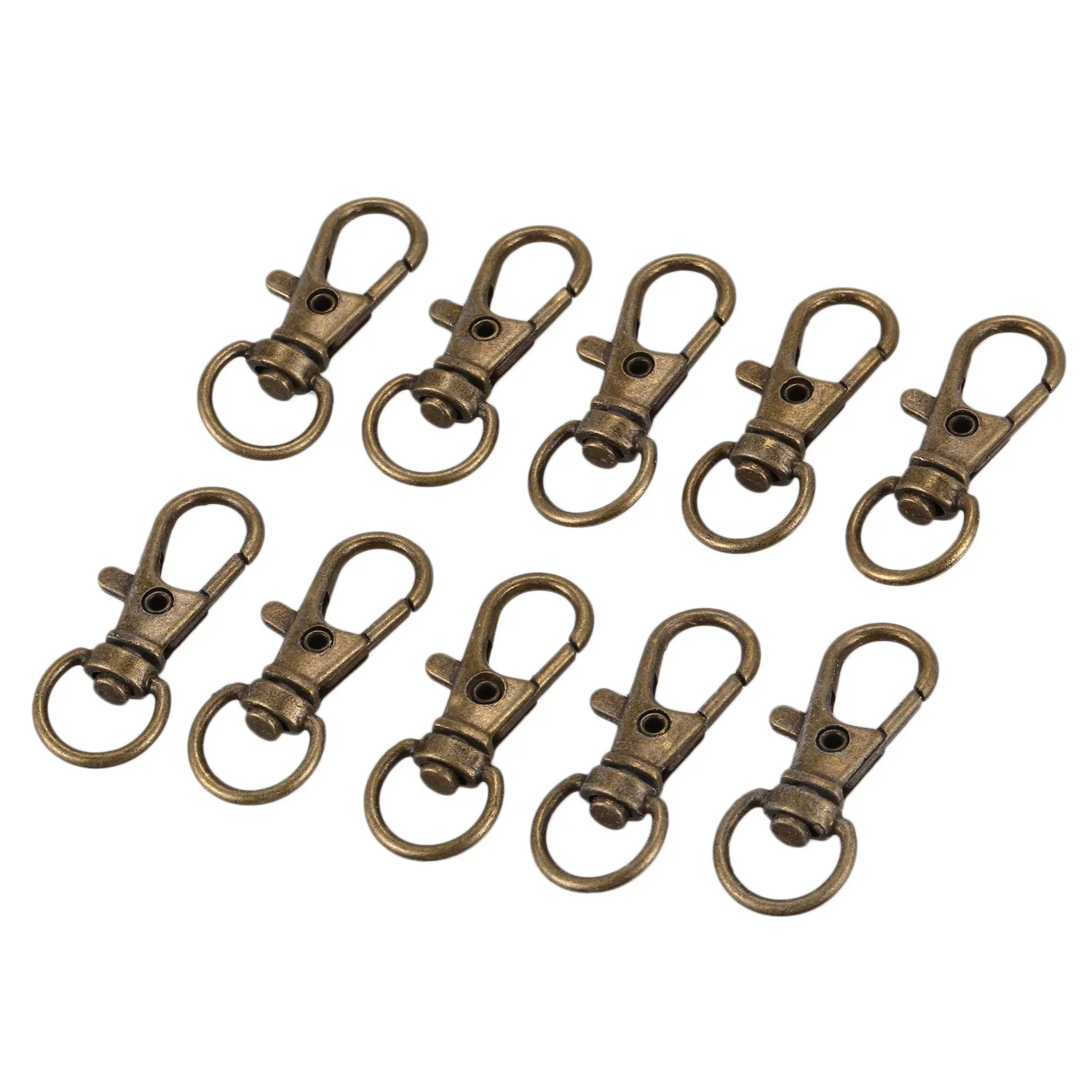 10pcs Metal Clasp Swivel Trigger Clips Snap Hooks Key Ring Bags DIY Craft Copper