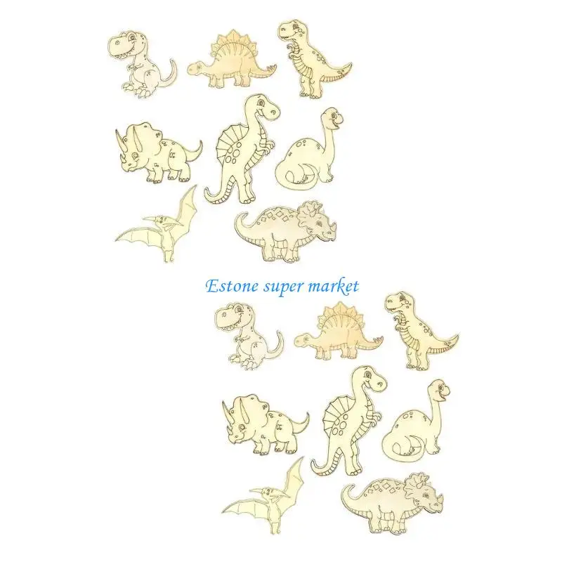 090B Đồ Chơi Trẻ Khủng Long Bằng Gỗ Đồ Chơi Thể Hiện Nghệ Thuật Bộ 8/16 Các Loại Phong Cách Truyền Cảm Hứng Sáng Tạo Thích