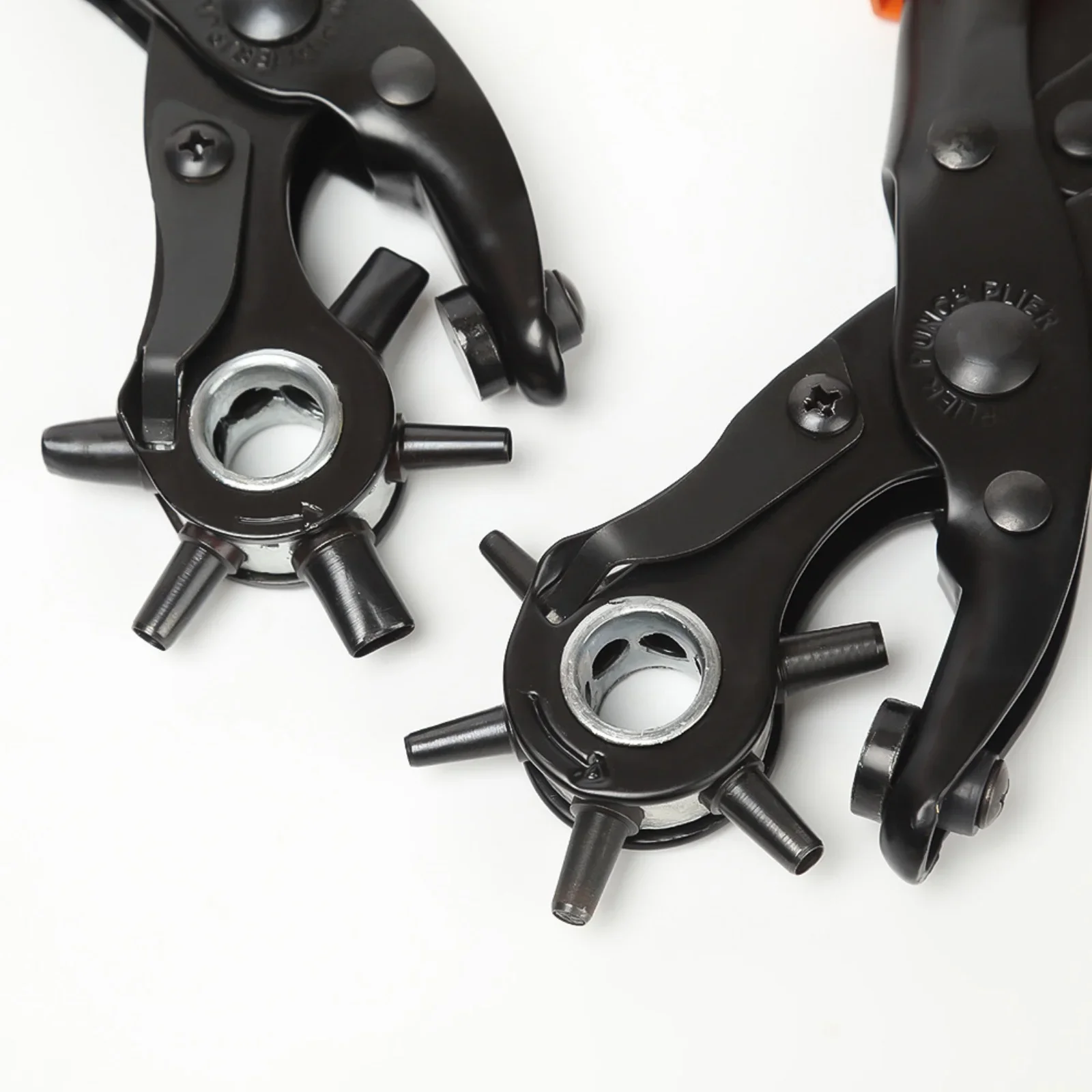 

1X Double-Rod Alloy Punching Pliers 45# Carbon Steel Multi-Functional Awl Ruler Punching Tool For Belts/dog Collars/footwear DIY