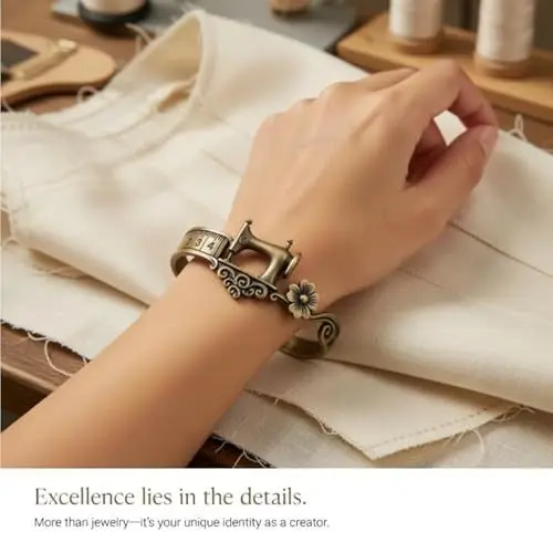 1/2pcs Arrival Sewing Machine Charm Bracelet Fashion Handmade Sewing Lover Theme Bracelet Vintage Craft Jewelry Gift for Women view 4