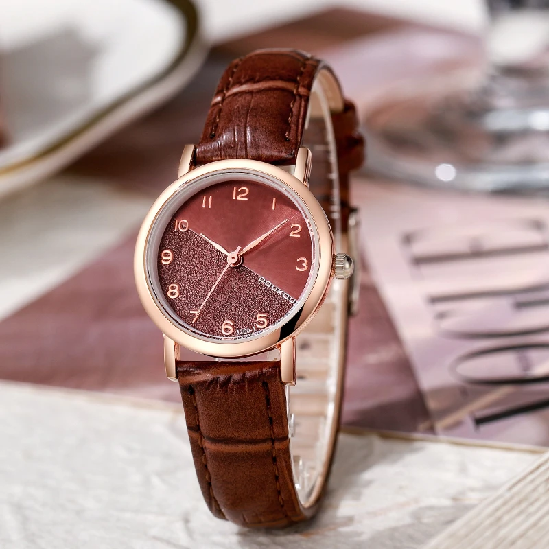 أزياء المرأة ووتش بو الجلود حزام ساعة اليد ساعات كوارتز للنساء ساعة السيدات ووتش هدية Reloj Mujer Montre فام