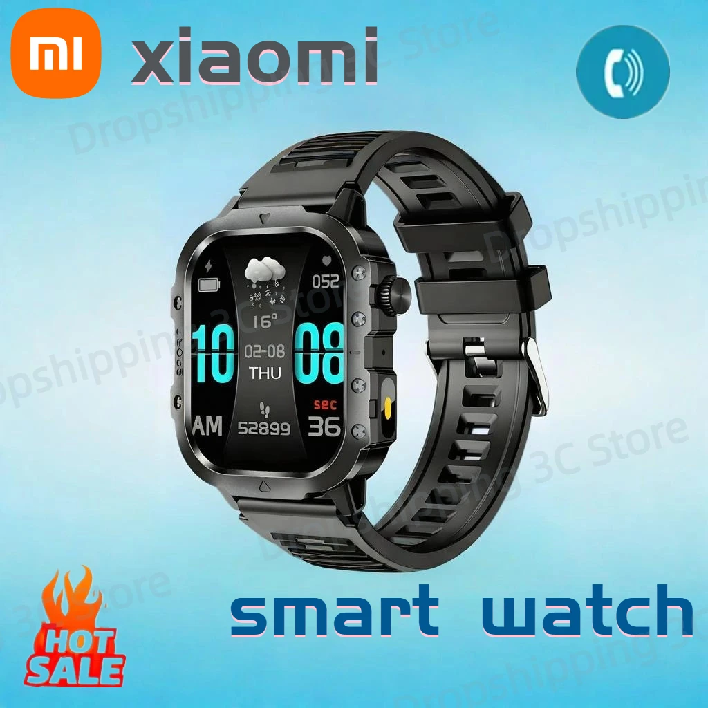 

Xiaomi H12 Смарт-часы Bluetooth Фонарик для вызова Артериальное давление Кислород в крови Мониторинг сердечного ритма Спортивные часы для мужчин 2025 Новинка