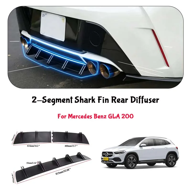 For Mercedes Benz GLA 200 Shark Fin Rear Diffuser Split Chassis Spoiler Auto Aerodynamic Parts Aerodynamic Modification