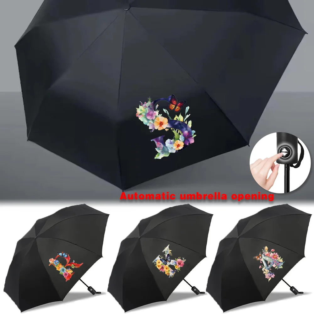 

Mini Foldable Umbrella UV Protection Automatic Umbrellas Sun Rain and High Aesthetic Value Travel Essentials Butterfly Letter