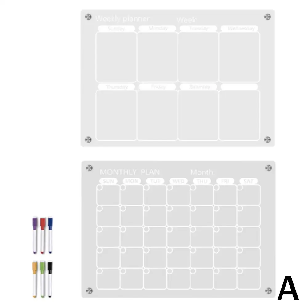 Weekplan Notities Prikbord Uitwisbaar 3d Magnetisch Diy Zuig Magnetisch Kantoorsticker Benodigdheden Koelkast Acryl D4u7