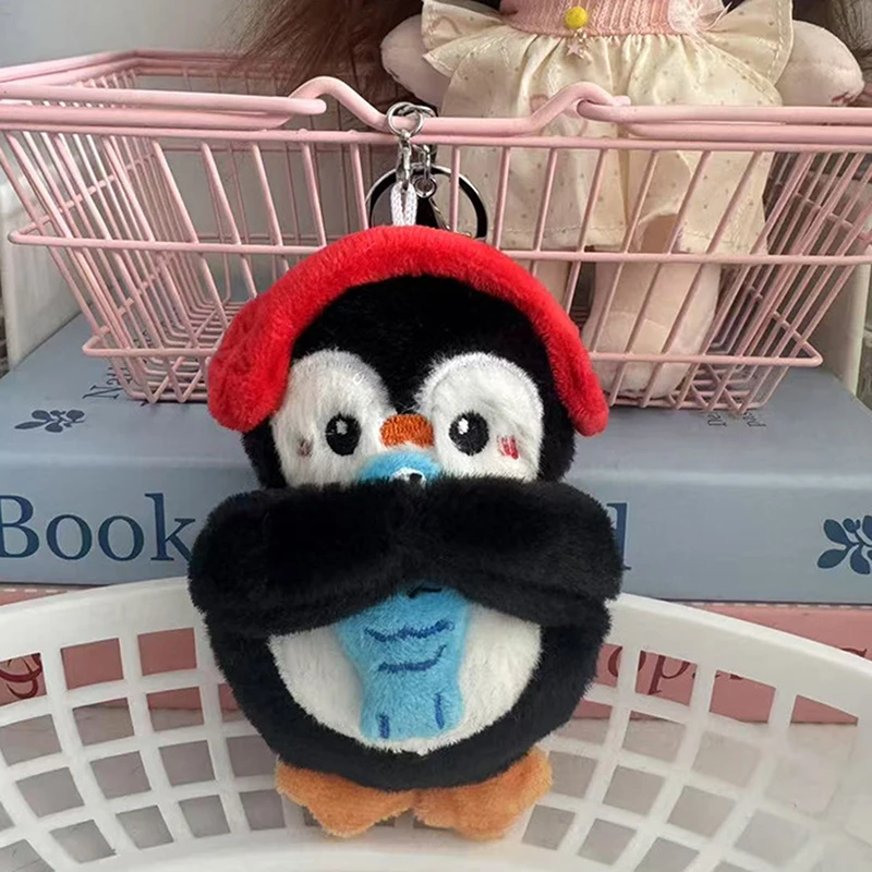 [JT] 1 pièce, porte-clés en peluche pingouin mignon, pendentif en peluche doux pour sac à dos, porte-clés de voiture, décoration, cadeau pour enfant