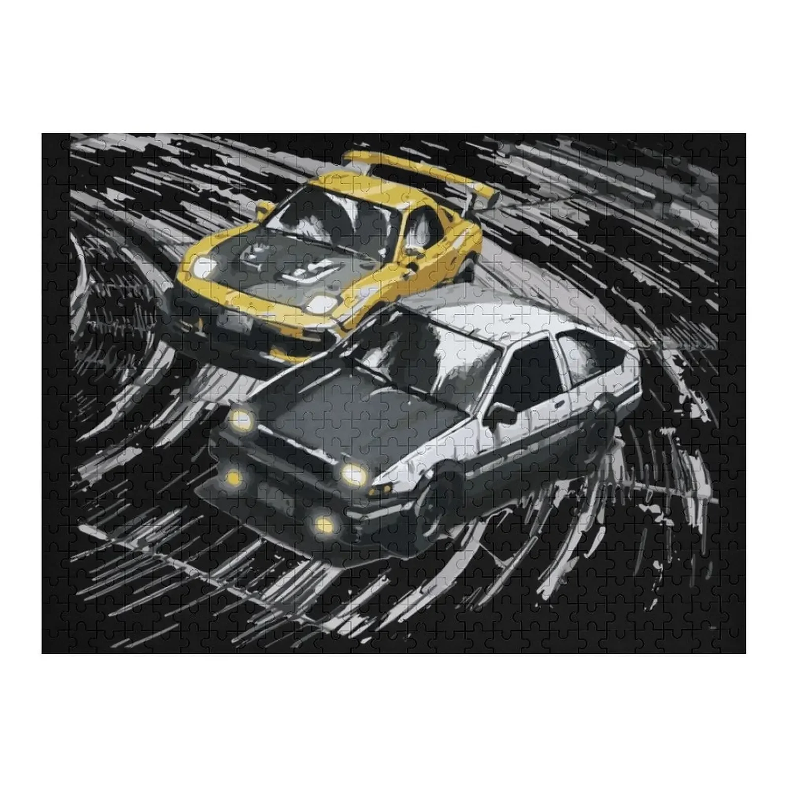 

Mountain Downhill Night Drift Racing Initial D Tandems AE86 vs FD rx-7 Jigsaw Puzzle Wood Adults Jigsaw Pieces Adults Puzzle