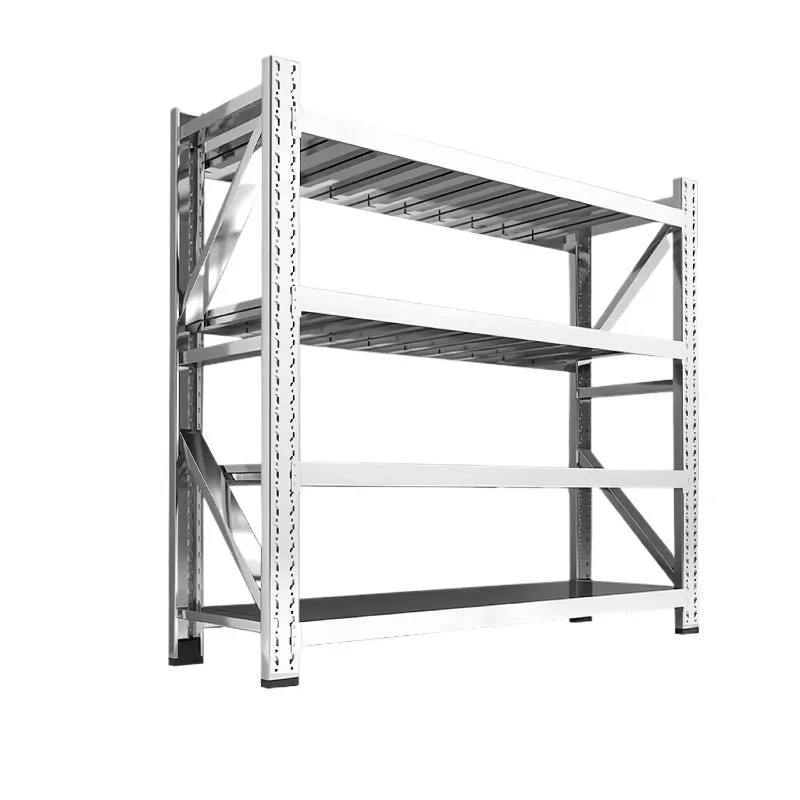Heavy-duty 304 Stainless Steel Shelving  Commercial Shelving  Suitable for Kitchens  Cold Storage  and Department Stores