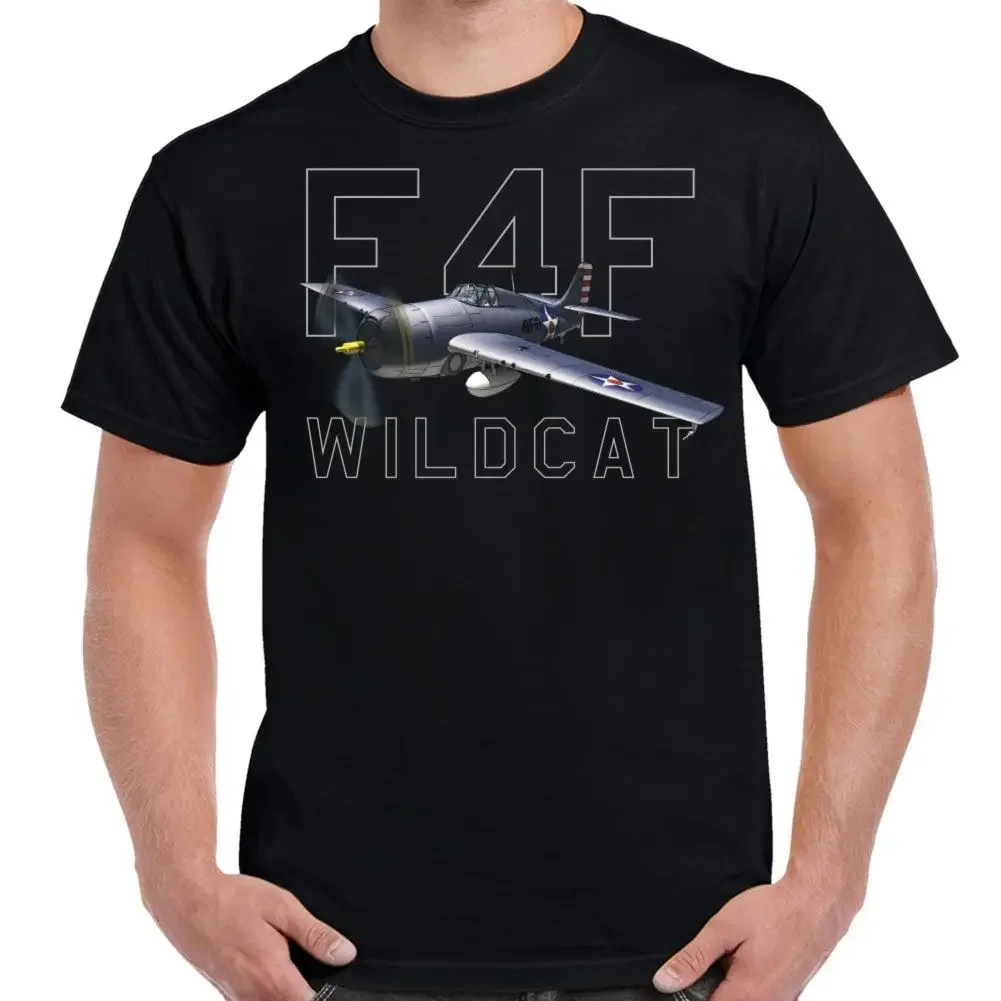 

F4F Wildcat American Carrier-based Fighter Men's T-shirt Short Sleeve Casual Summer Boys T-Shirts