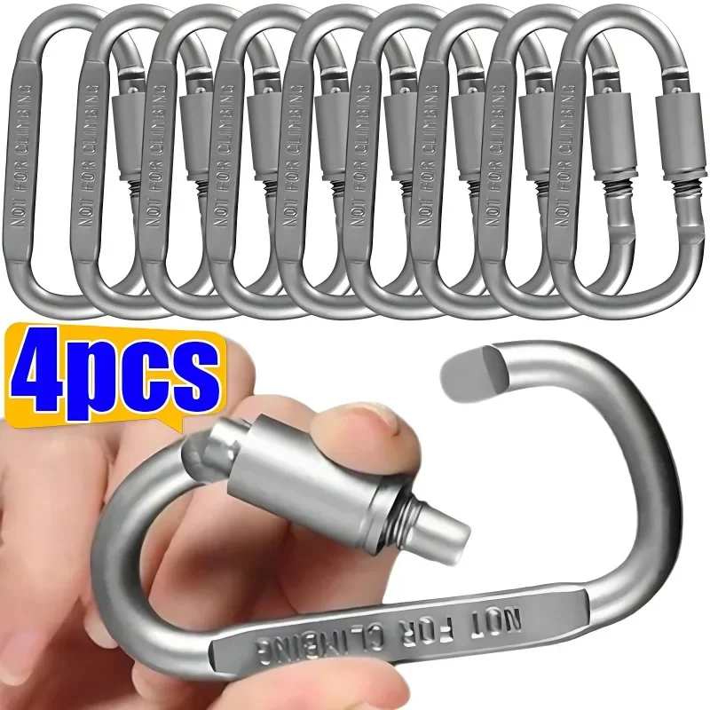 Llavero táctico de acero en forma de D, gancho, hebilla, Clip, mosquetón del ejército de escalada, colgante, apto para acampar al aire libre, supervivencia, mosquetón Edc