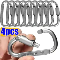 Tactical Steel D Keychain Shape Hook Buckle Clip Climbing Army Carabiner Hanging Fit Outdoor Camping Survival Edc Caribiner