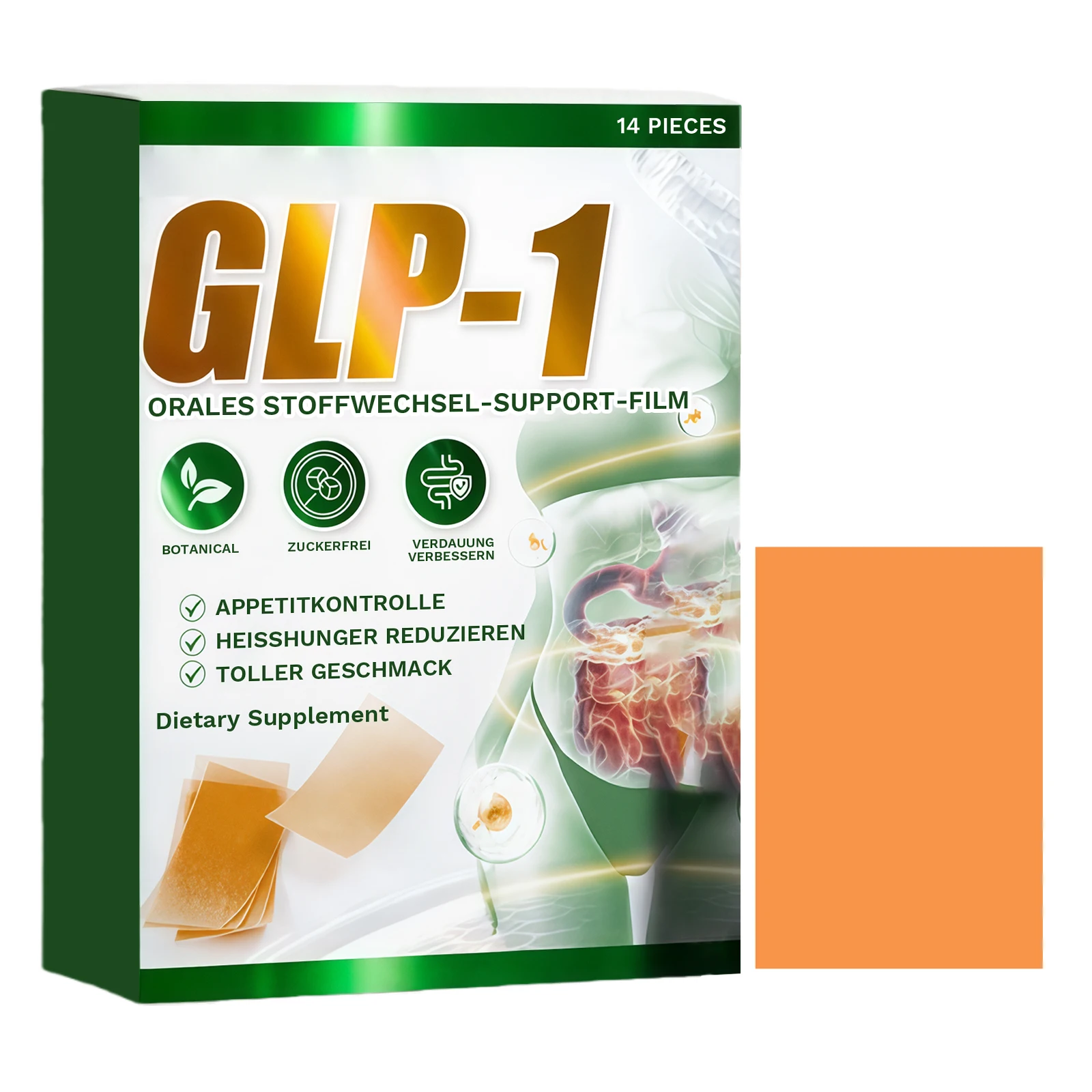 GLP 1 Oral Patches Weight Loss Appetite Control Film Intestinal Detox Digestive Metabolism Supplement Herbal Body Shaping Care