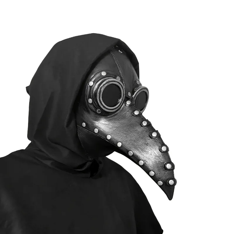 قناع منقار الطيور أصلي طبيب الطاعون Steampunk للهالوين إكسسوار تنكري من اللاتكس الطبيعي أزياء الهالوين للحفلات