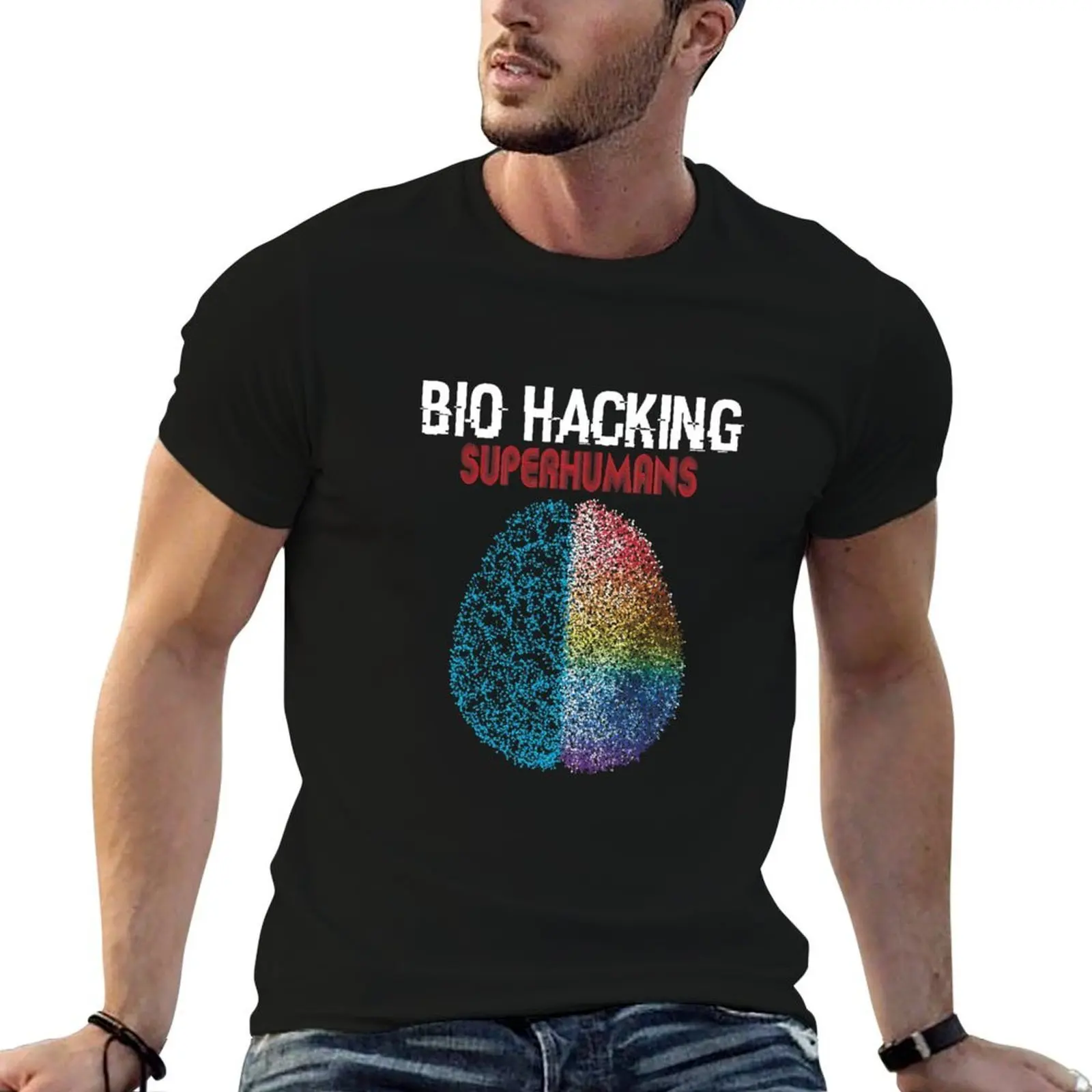 Biohacker Superhuman Biohacking product T-Shirt t shirt man plain t shirt man designer cotton t shirts high quality T-shirt