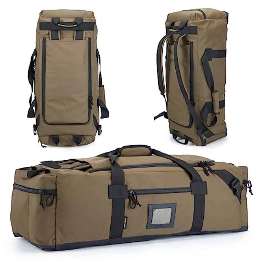 

105l Large Duffel Bag For Travel, Gym and Sports - Water Repellent Polyester, Hidden Straps, Shoe Compartment - Perfect Lage Du