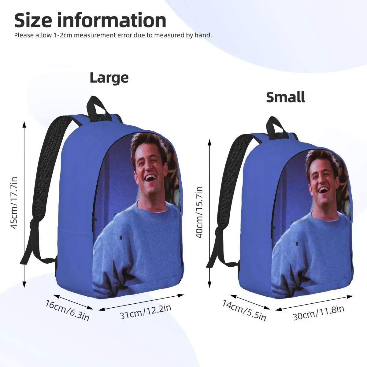 Freunde Matthew Perry Rucksack für Männer Frauen Teenager Student Business Daypack Laptop Computer Umhängetasche im Freien