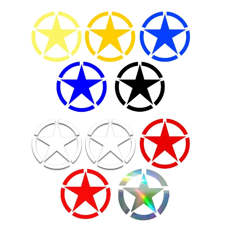 13*13cm Five-pointed Star Self-adhesive Reflective Motorcycle Stickers for Fuel Tank Fender Waterproof Racing Helmet Car Decals