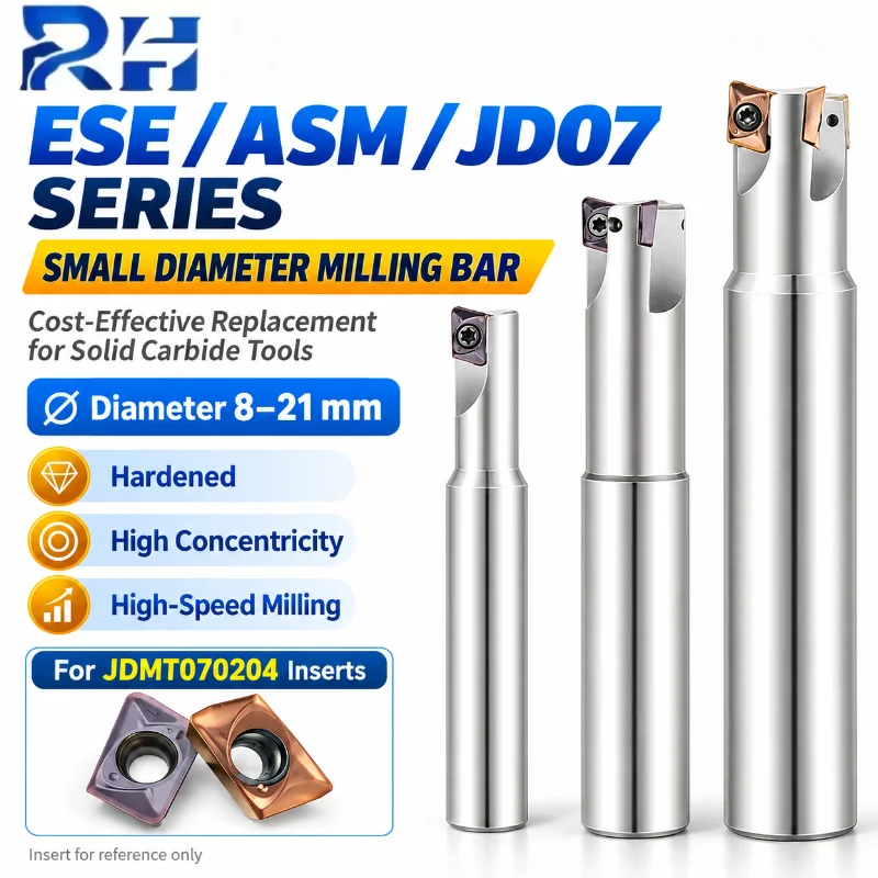 ESE/ASM07 Anti Vibration Small Diameter End Mill D7-16MM 90°Shoulder Milling shank for JDMT070204 Insert CNC Metalworking Tool ﻿