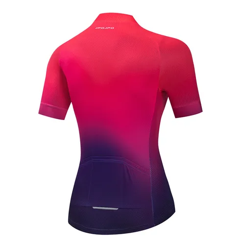 Imagen 2 del producto JPOJPO-Camiseta de ciclismo con gradiente para mujer, camisetas de verano para bicicleta de carretera, camiseta de ciclismo de secado rápido, ropa transpirable para bicicleta