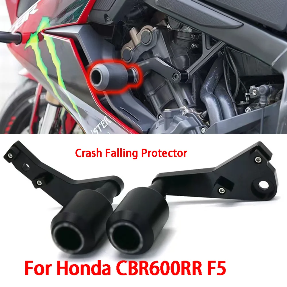 Motorcycle Black Carbon No Cut Frame Sliders Crash Falling Protection For Honda CBR600RR CBR 600RR  F5  2013 2014 2015 2016-2019