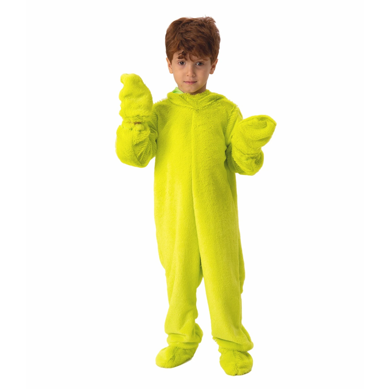 Kinder Kerst Groene Monster Cosplay Kostuums Zachte Lange Mouwen Pyjama Kostuum Jumpsuit Cosplay Party Pak Met Hoed Sjaal