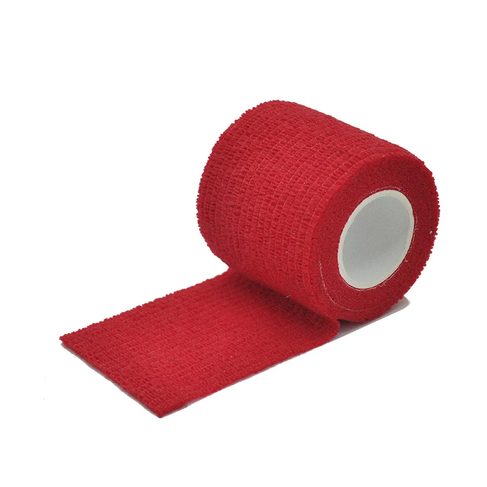 6pcs/12pcs/24pcs 5cm*4.5m red gauze sports bandage self-adhesive breathable elastic bandage for fixing fingers, wrists, and l