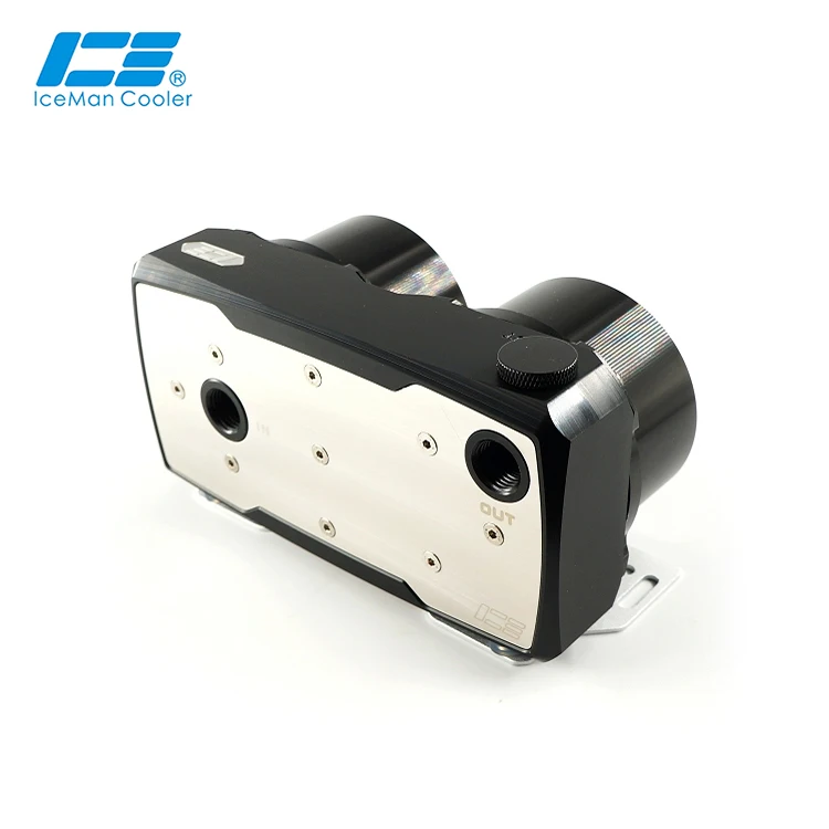 IceManCooler Pump Cover For Double Dual D5 Pump Chain Series Connect Top Watercooling G1/4'  Black High Quality Pump Refit