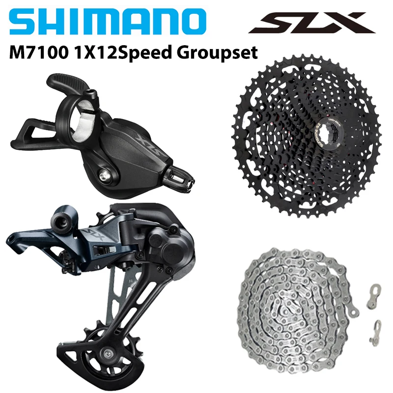 SHIMANO Deore SLX M7100 1X12S Przerzutka tylnej przerzutki M6100 Łańcuch SUNSHINE HG Kaseta 12S 46T 50T 52T Części rowerowe