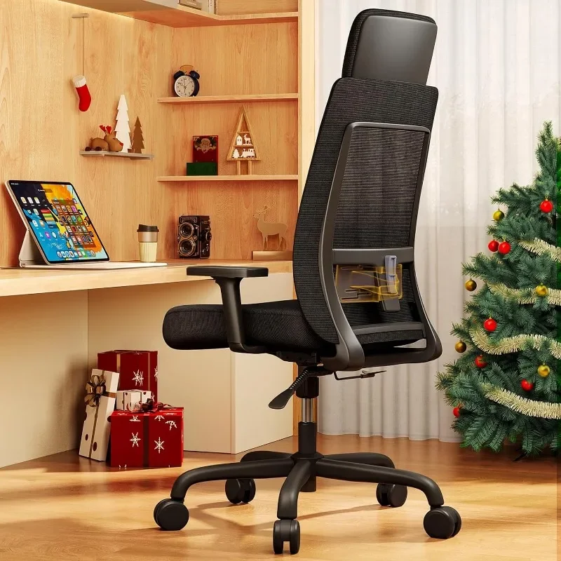 Office Chair Ergonomic Desk Chairs - Tilt Lock at Any Angle 90°-130°, Mesh Ergonomic Chair with Big Adjustabe Headrest